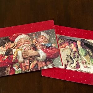 Set of 2 Victorian Santa Rectangular Gift Boxes